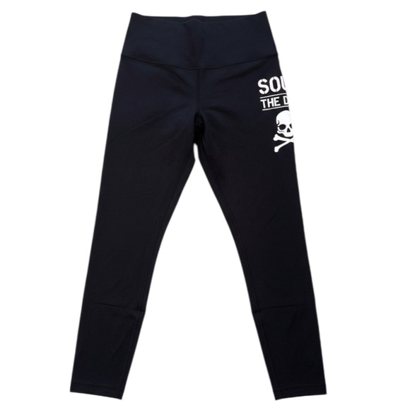 lululemon athletica Pants - Lululemon x SoulCycle Soul The Dist Skull Leggings Black 7/8 25" Size 8 EUC